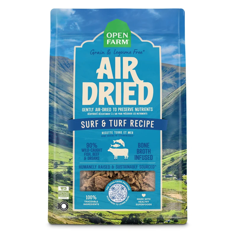 Expiry Date 12-Dec-26 Open Farm Air Dried Surf & Turf Recipe Dry Dog Food - 2LB