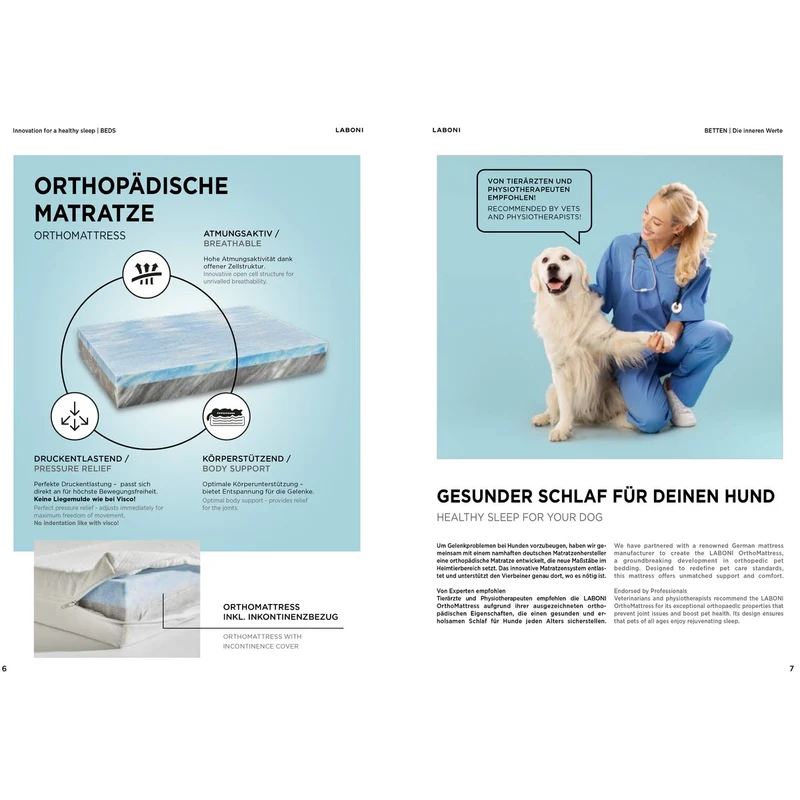 Laboni ORTHO Hunde- und Katzenbett - GLAM ROSE