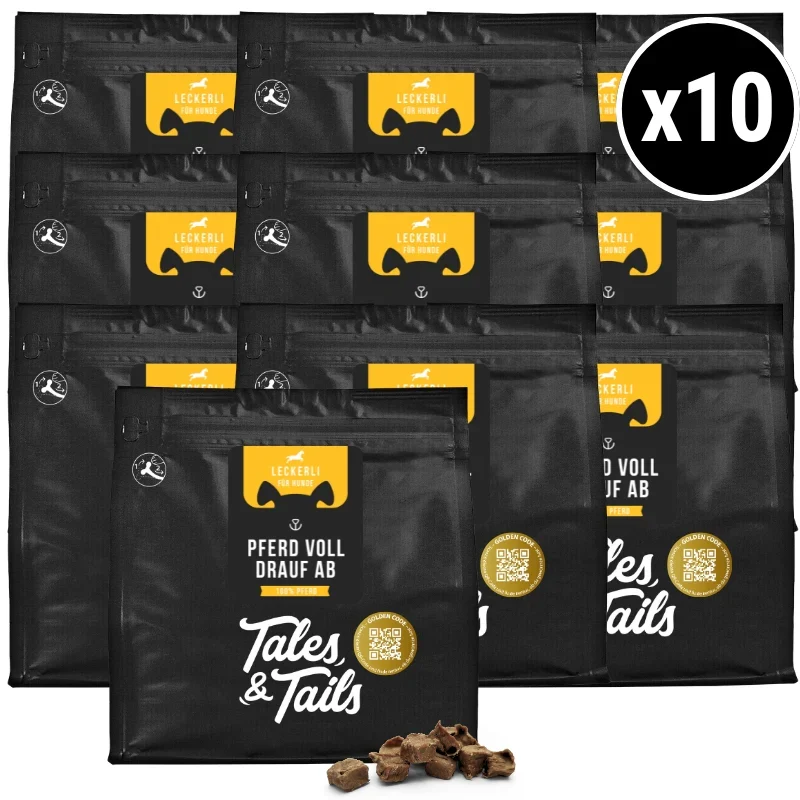 Tales & Tails Pferde Leckerli für Hunde – Monoprotein Snack für Allergiker