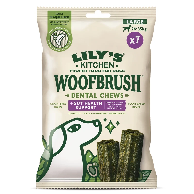 Lily's Kitchen Woof Brush Gut Health Support Dental Chew For Adult Dogs