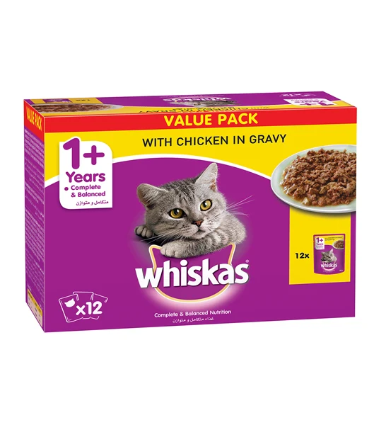 Whiskas Chicken in Gravy Wet Cat Food Value Pack 12x80g