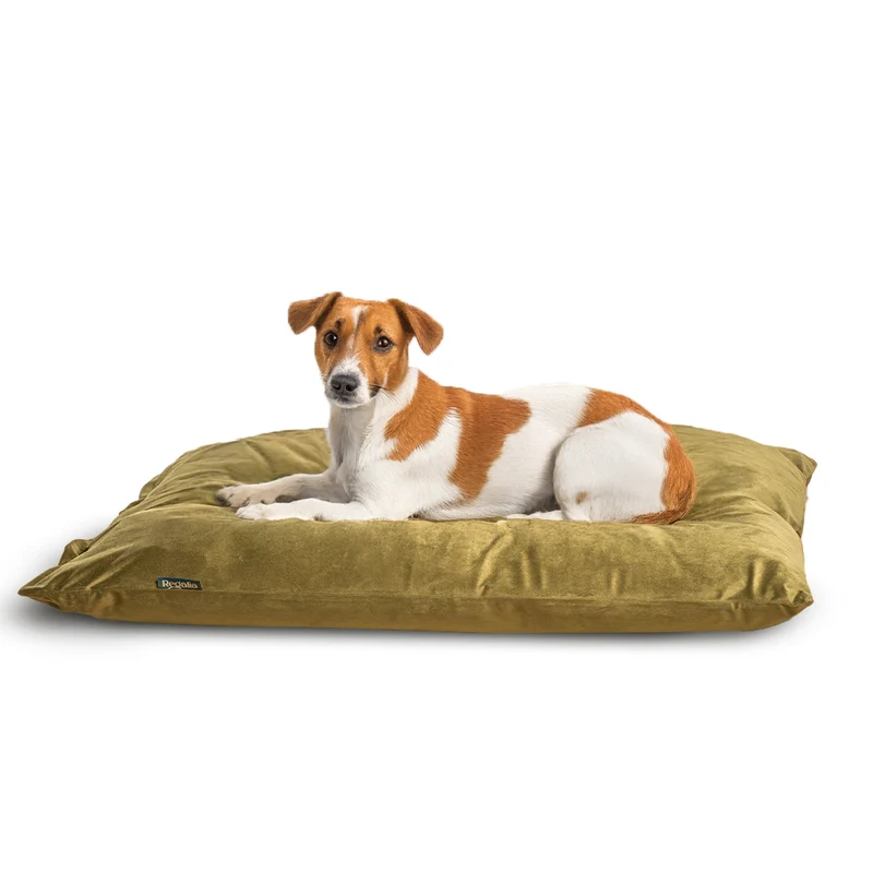 Regalia Velvet Deep Duvet Non-Slip Dog Bed - Green/Medium