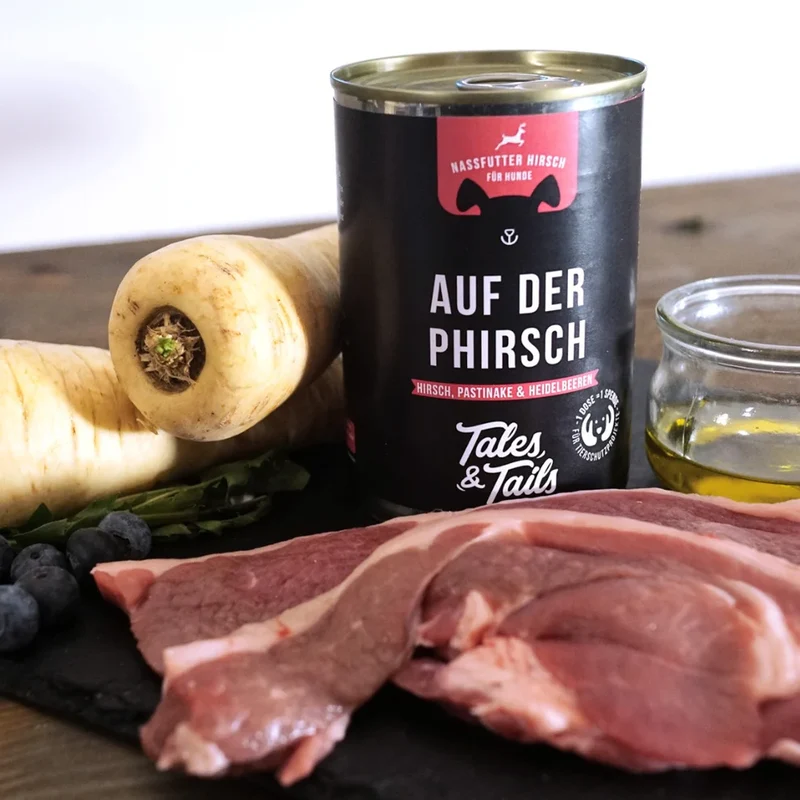 Auf der PHirsch - Nassfutter für Hunde mit 75% Hirsch