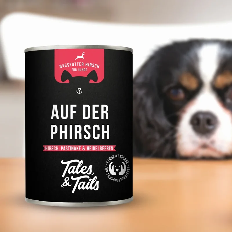 Auf der PHirsch - Nassfutter für Hunde mit 75% Hirsch