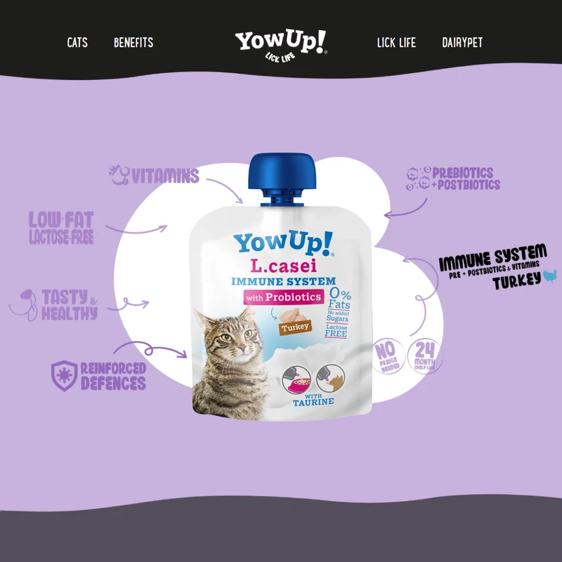 YowUp L.Casei Turkey Cat Wet Food Topper For Immune System 85g