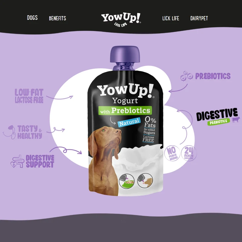 YowUp Yogurt With Prebiotics Natural Dog Wet Food Topper 115g