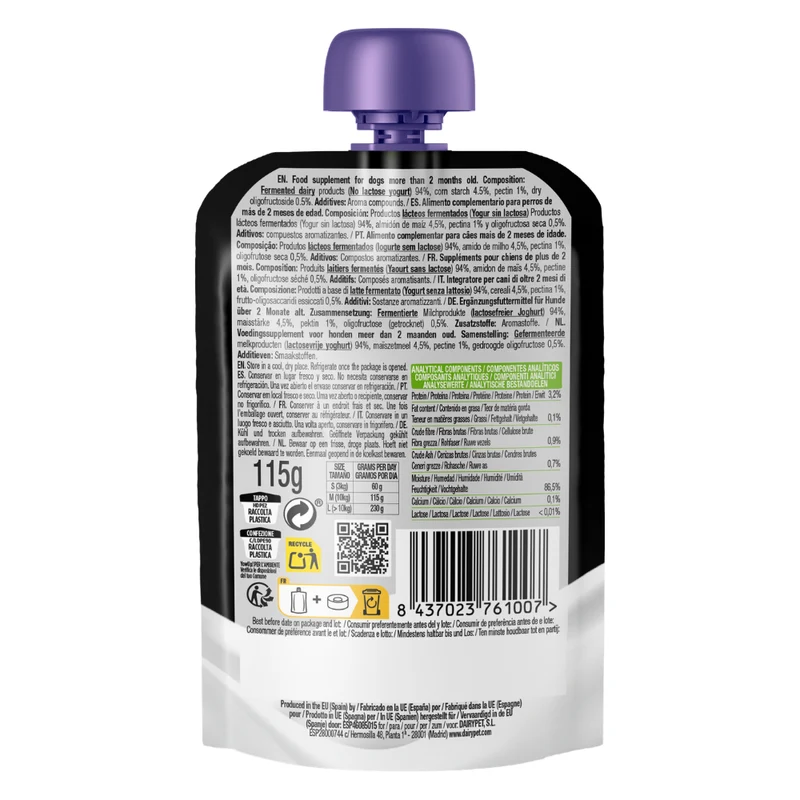 YowUp Yogurt With Prebiotics Natural Dog Wet Food Topper 115g