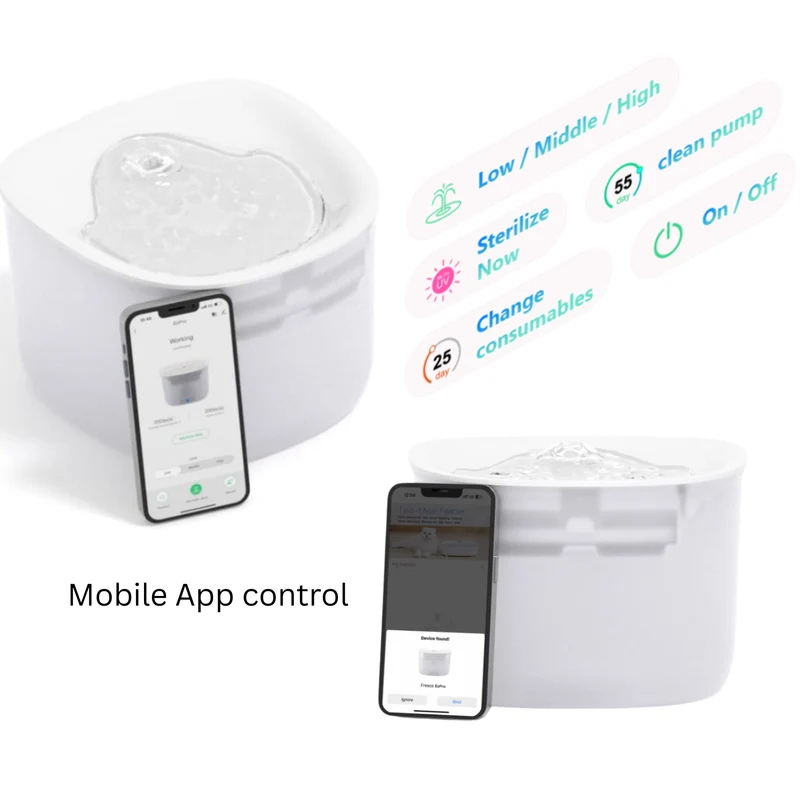 Petoneer WF007 Fresco EzPro Smart Cat Water Fountain W/ WiFi & UV-C Sterilization 2L