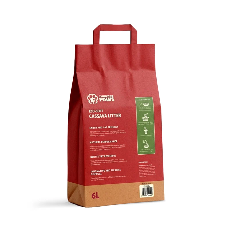 Thunder Paws Eco-Soft Cassava Unscented Clumping Cat Litter - 2.5KG