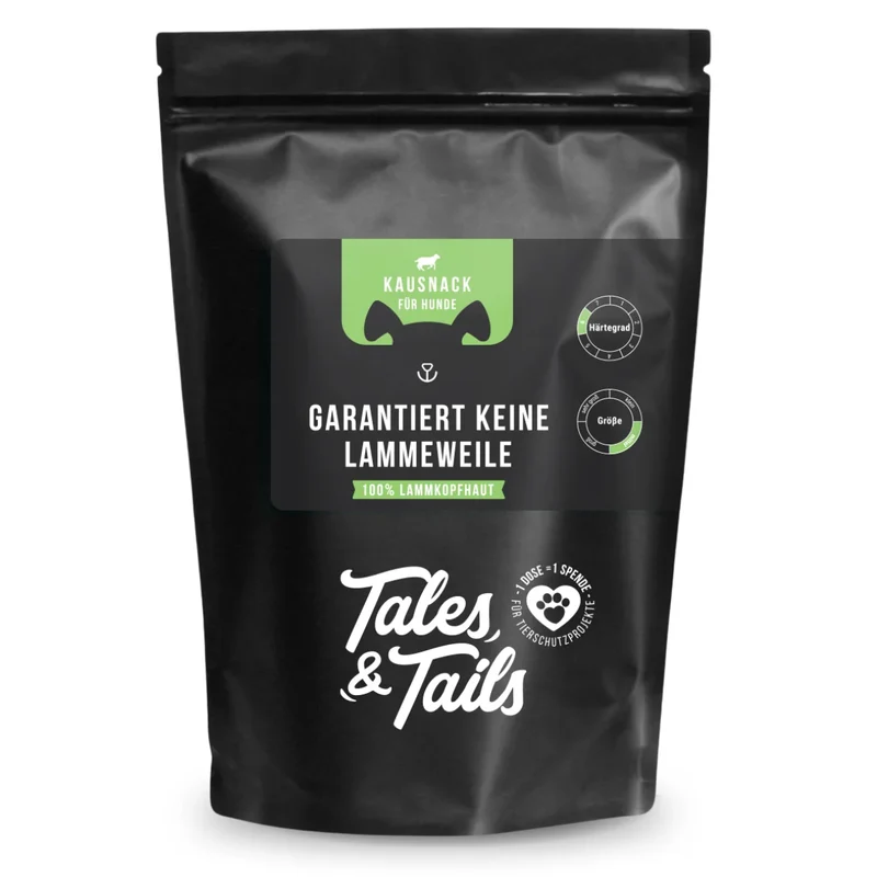 Tales & Tails Garantiert keine Lammeweile – Lammkopfhaut für Hunde