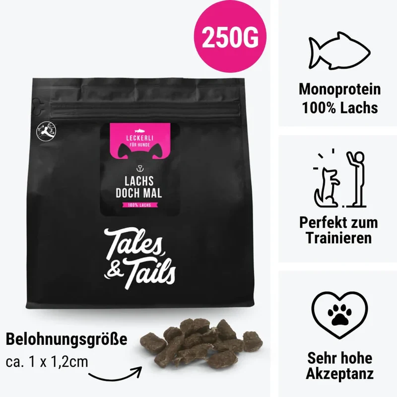 Tales & Tails Lachs doch mal – Trainingsleckerli 100 % Lachs für Hunde