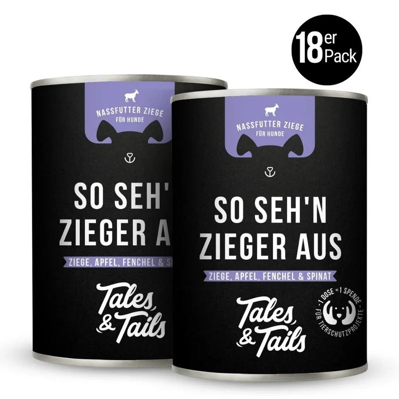 Tales & Tails So seh’n Zieger aus – Nassfutter Ziege für Hunde