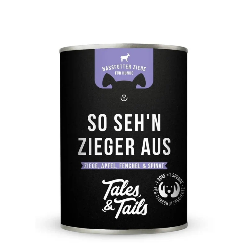 Tales & Tails So seh’n Zieger aus – Nassfutter Ziege für Hunde