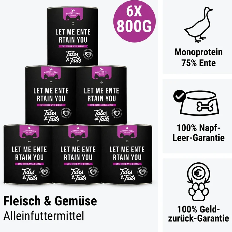 Let me ENTErtain you - Nassfutter für Hunde mit 75% Ente