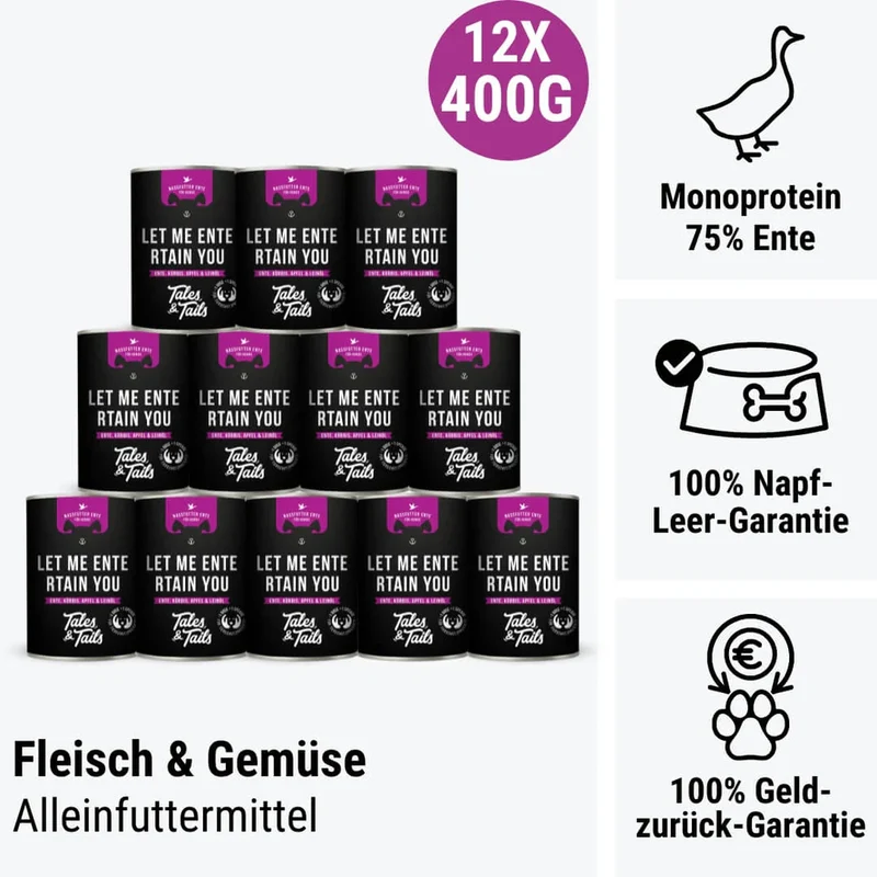 Let me ENTErtain you - Nassfutter für Hunde mit 75% Ente