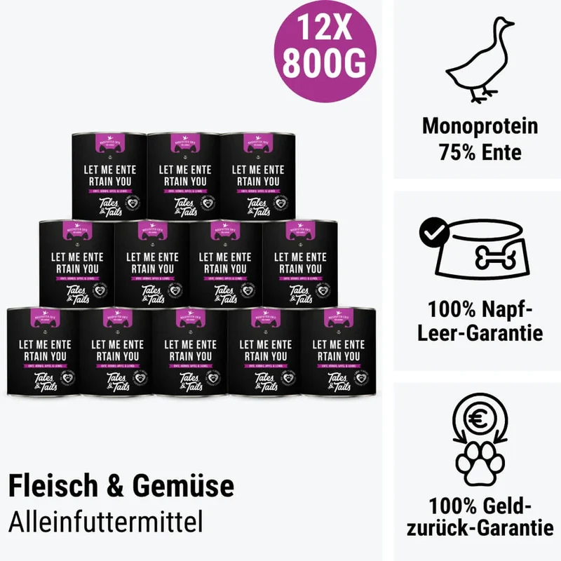 Let me ENTErtain you - Nassfutter für Hunde mit 75% Ente