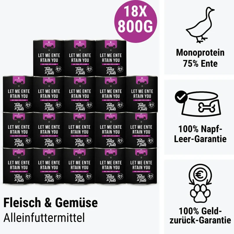 Let me ENTErtain you - Nassfutter für Hunde mit 75% Ente