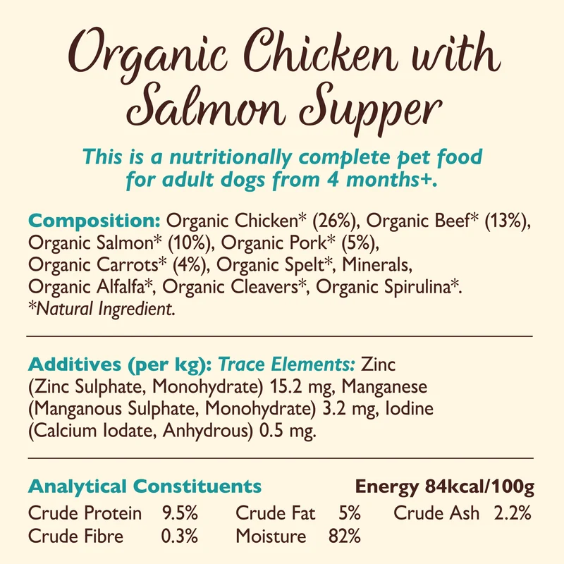 Lily's Kitchen Organic Chicken With Salmon Supper Wet Dog Food 150G