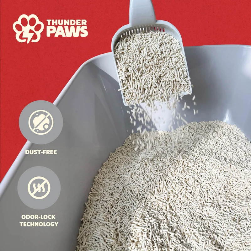 Thunder Paws Eco-Fresh Strip Tofu Unscented Clumping Cat Litter - 2.4KG