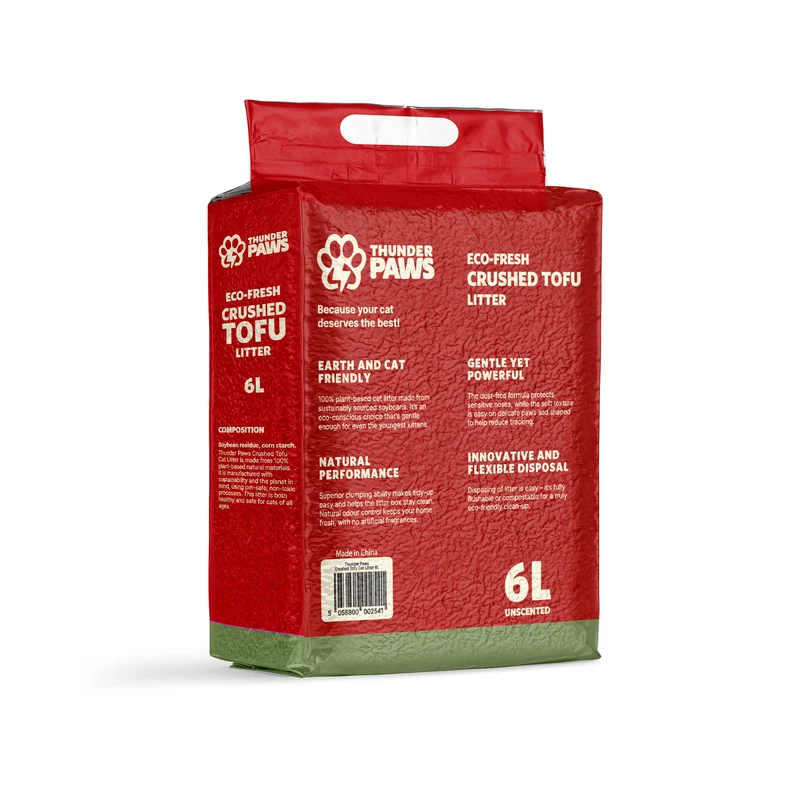 Thunder Paws Eco-Fresh Crushed Tofu Unscented Fast Clumping Cat Litter - 2.4KG