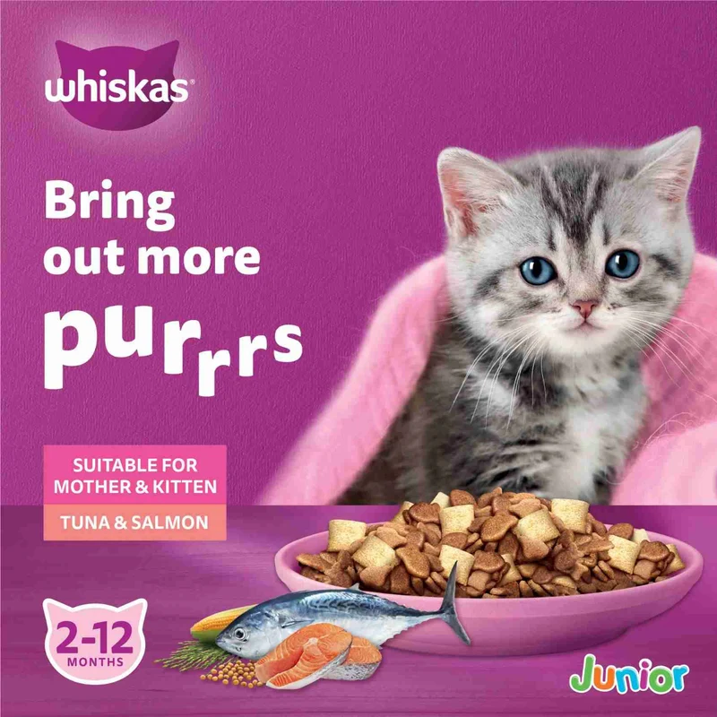 Whiskas Junior Tuna & Salmon Mother & Kitten 2-12M Dry Cat Food 1.2KG