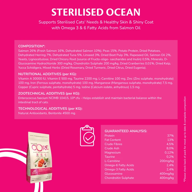 Wellness Core Sterilised Ocean Salmon Adult Dry Cat Food 1.75KG