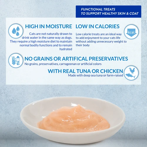 Inaba Churu Skin & Coat Chicken With Scallop Recipe Wet Cat Food & Meal Topper 48G