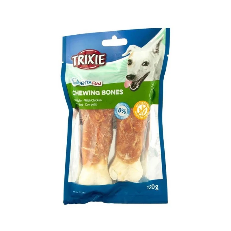Trixie Denta Fun Chicken Chewing Bones Dog Chews 2X60G