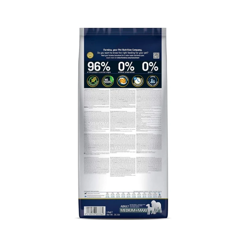 Farmina N&D Lamb, Pumpkin & Blueberry Grain-Free Adult Medium & Maxi Dry Dog Food 12KG