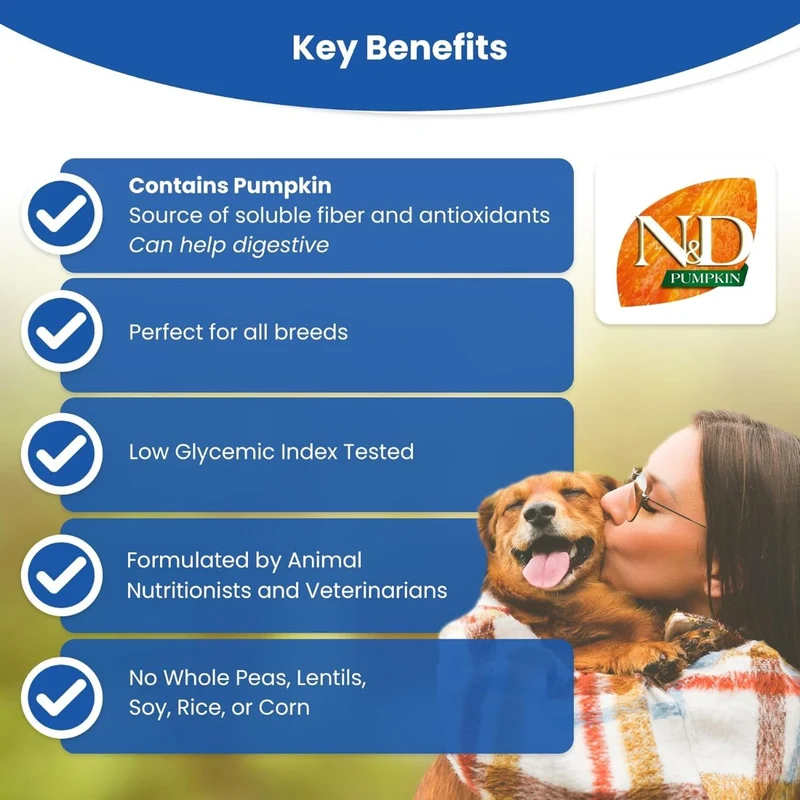 Farmina N&D Lamb, Pumpkin & Blueberry Grain-Free Adult Medium & Maxi Dry Dog Food 12KG