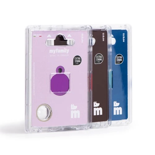 My Family Basic Aluminum Round ID Tag - PURPLE/SMALL