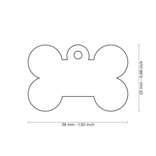 My Family Basic Bone Plated Brass ID Tag - CHROME/SMALL