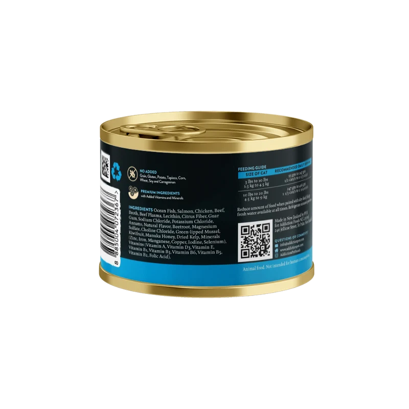 Addiction Wild Islands Pacific Catch Ocean Fish & Salmon Canned Cat Wet Food 185G