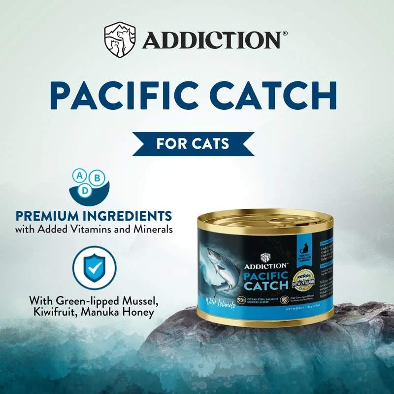 Addiction Wild Islands Pacific Catch Ocean Fish & Salmon Canned Cat Wet Food 185G