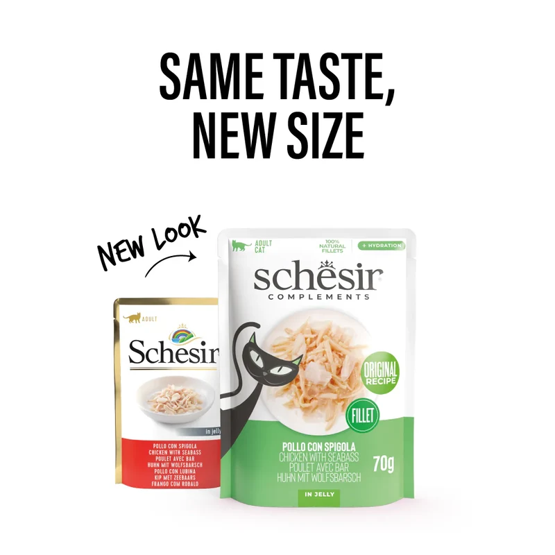 Schesir Complements Chicken With Seabass In Jelly Pouch Wet Cat Food 70g