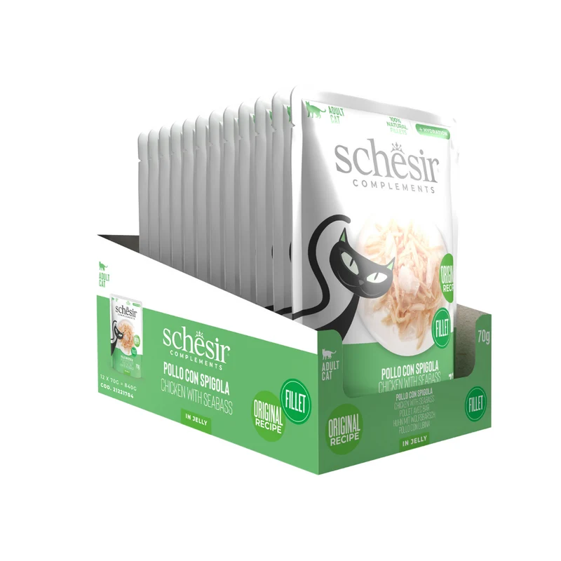 Schesir Complements Chicken With Seabass In Jelly Pouch Wet Cat Food 70g