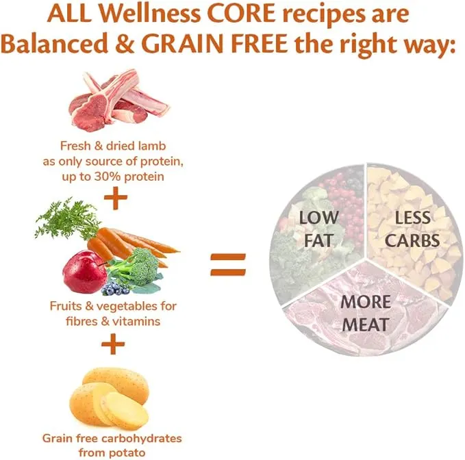 Wellness Core DD All Breed Lamb Dog Dry Food - 1.8KG