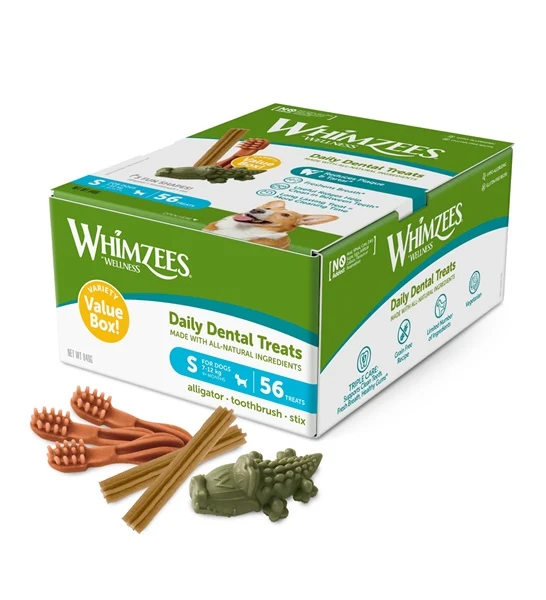 Whimzees Variety Dental Chews for Small Dogs Value Box 56PCS
