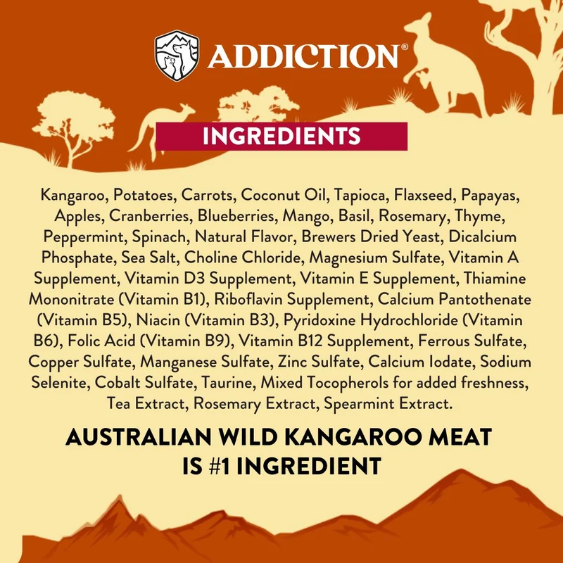 Addiction Outback Kangaroo Feast Grain-Free Air-Dried Dog Food 910G