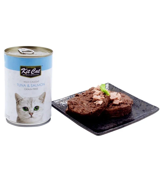 Kit Cat Wild Caught Grain Free Tuna & Salmon Wet Cat Food 400G
