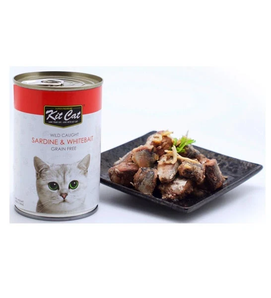 Kit Cat Wild Caught Grain Free Sardine & Whitebait Wet Cat Food 400G