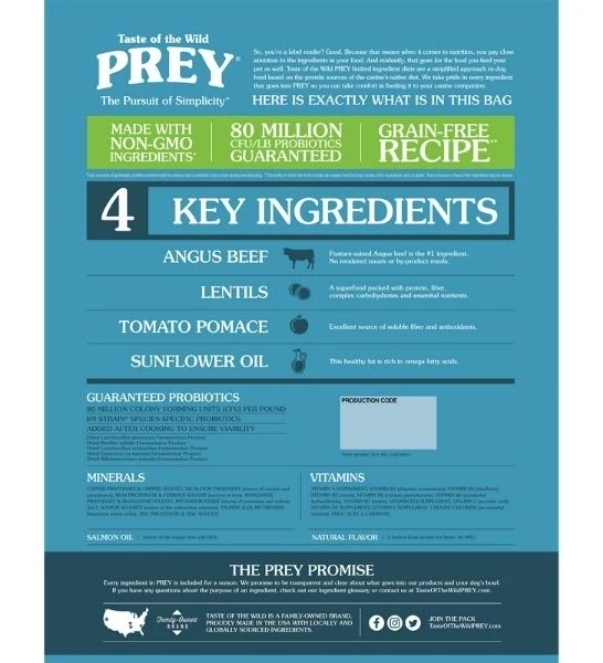 Taste of the Wild PREY Angus Beef Dry Dog Food
