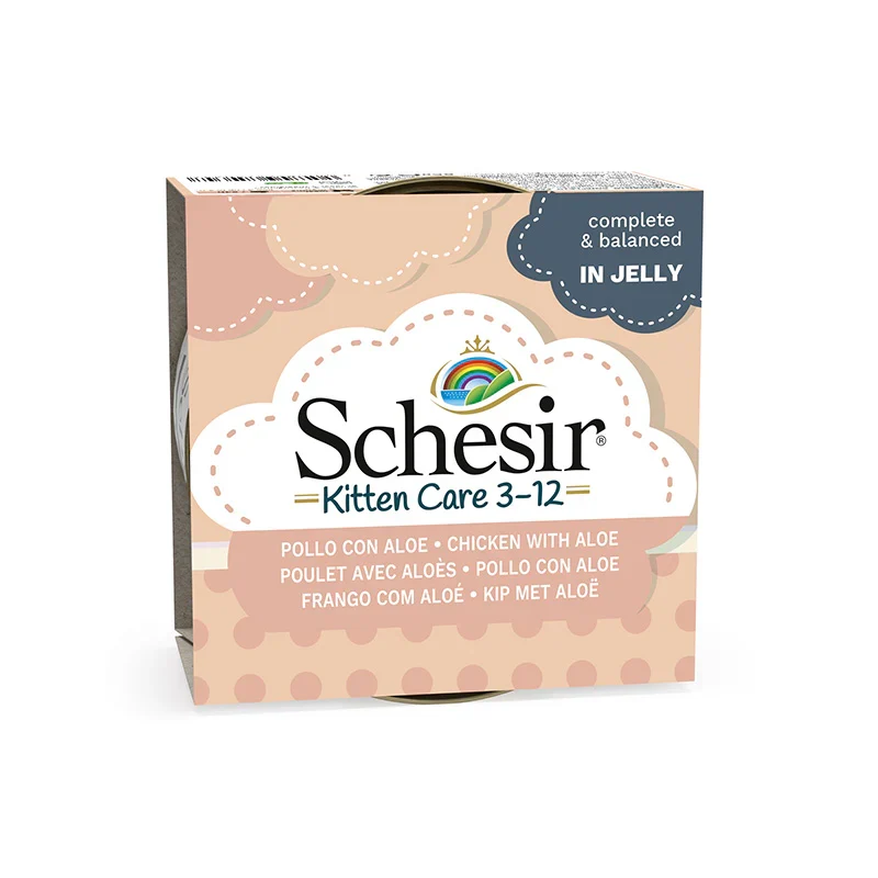 Schesir Chicken with Aloe in Jelly Kitten Wet Cat Food 85G