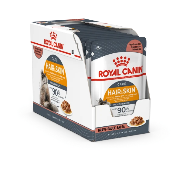 Royal Canin Feline Care Nutrition Hair & Skin In Gravy Adult Wet Cat Food 85G