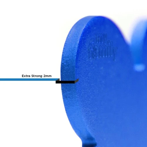 My Family Basic Aluminum Pink Heart ID Tag - BLUE/SMALL