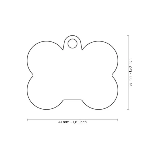 My Family Aluminum Bone ID Tag with Rubber - BLUE/BIG