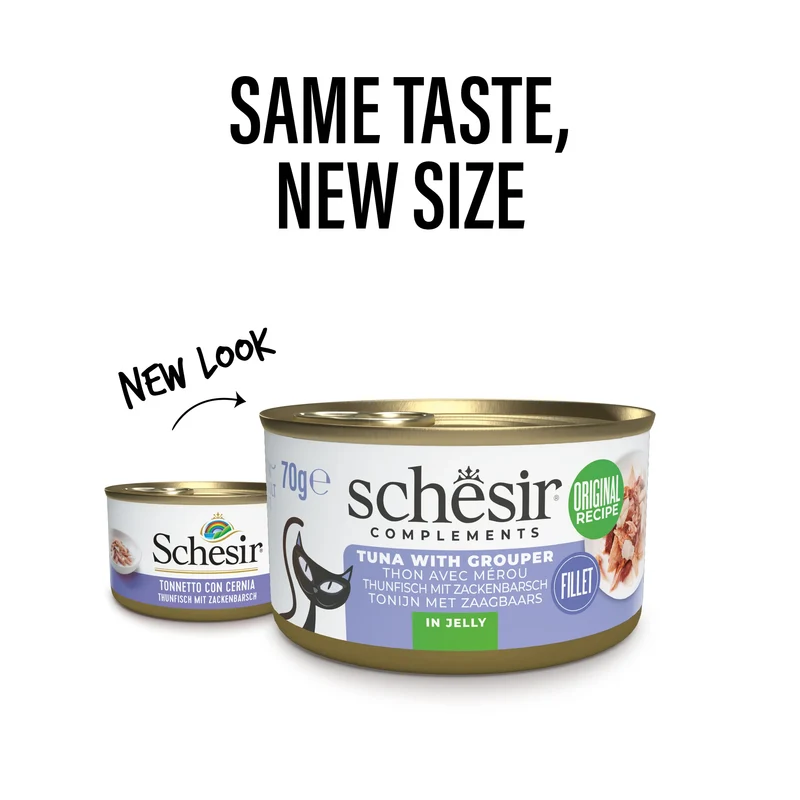 Schesir Complements Tuna With Grouper In Jelly Canned Wet Cat Food 70g