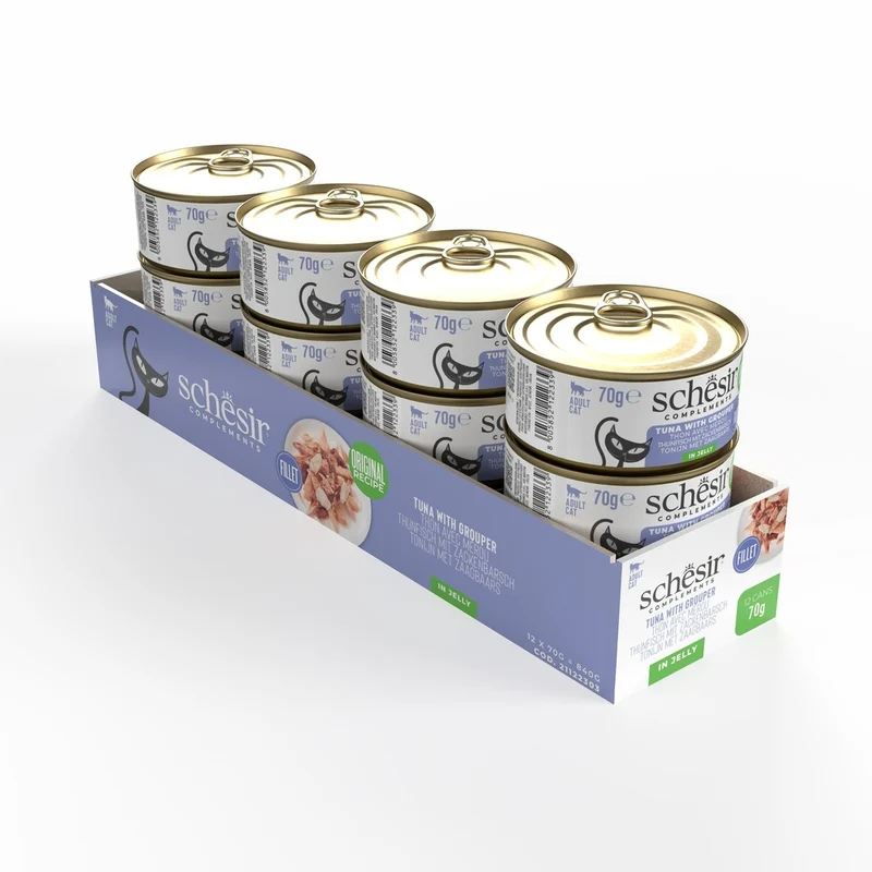 Schesir Complements Tuna With Grouper In Jelly Canned Wet Cat Food 70g