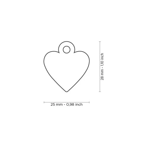 My Family Basic Small Heart Plated Brass ID Tag - GOLD/2.5X2.8CM