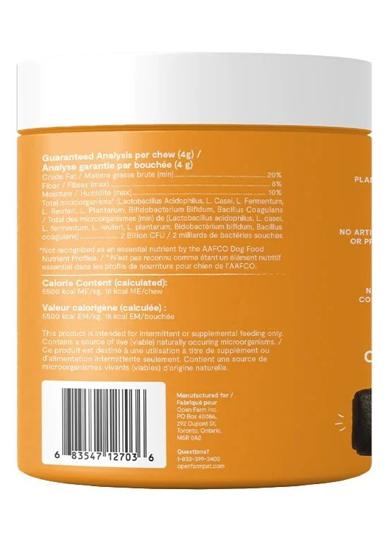 Open Farm Probiotic Chews Supplement for Dogs 360G